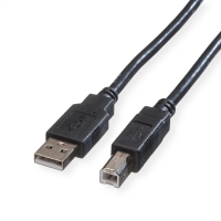 ROLINE GREEN USB 2.0 Cable, A - B, M/M, black, 0.8 m