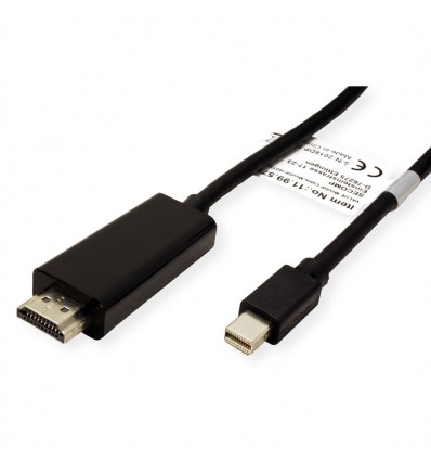 VALUE Mini DisplayPort Cable, Mini DP-HDTV, M/M, black, 2.0 m