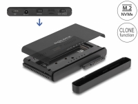 Delock USB Type-C™ Converter for 1 x M.2 NVMe SSD + 1 x SATA SSD / HDD with Clone Function