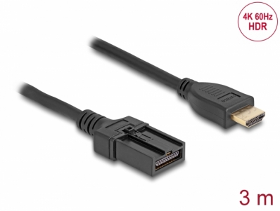 Delock HDMI Automotive cable HDMI-A male to HDMI-E male 3 m 4K 60 Hz