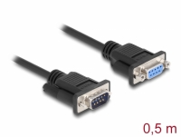Delock Serial Cable RS-232 D-Sub 9 male to female null modem with narrow plug housing 0.5 m