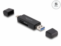 Delock Card Reader SuperSpeed USB 5 Gbps USB Type-C™ / Type-A for SD and Micro SD memory cards