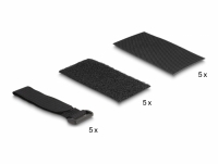 Delock Hook-and-loop pad self-adhesive with hook-and-loop cable tie set 10 pieces black