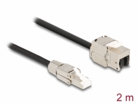 Delock Cable RJ45 plug field assembly to Keystone Module RJ45 jack Cat.6A 2 m