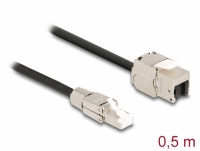 Delock Cable RJ45 plug field assembly to Keystone Module RJ45 jack Cat.6A 50 cm