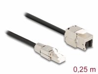 Delock Cable RJ45 plug field assembly to Keystone Module RJ45 jack Cat.6A 25 cm