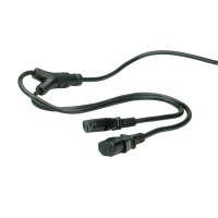 ROLINE Y-Power Cable, 2x straight IEC Connector 2 m