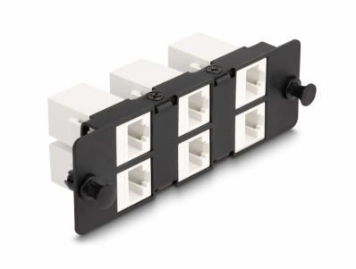 Delock Keystone Adapter Panel 6 port black