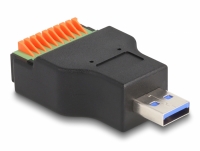 Delock USB 3.2 Gen 1 Type-A male to Terminal Block Adapter with push button