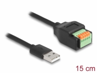 Delock USB 2.0 Cable Type-A male to Terminal Block Adapter with push button 15 cm