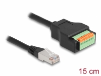 Delock RJ45 Cable Cat.5e plug to Terminal Block Adapter with push button 15 cm