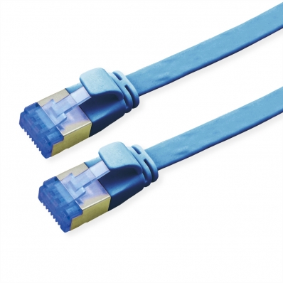 VALUE FTP Patch Cord, Cat.6A (Class EA), extra-flat, blue, 1 m