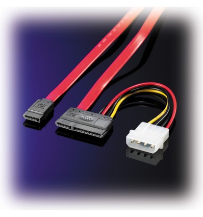 ROLINE SATA 3.0 Gbit/s Data and Power Cable (4-pin HDD), 1 m