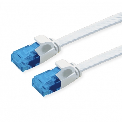 VALUE UTP Patch Cord, Cat.6A (Class EA), extra-flat, white, 1 m