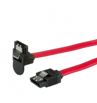 ROLINE Internal SATA 6.0 Gbit/s Cable, angled, with Latch 0.5 m