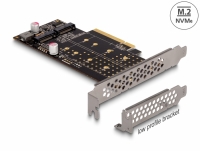 Delock PCI Express x8 Card to 2 x internal NVMe M.2 Key M - Bifurcation - Low Profile Form Factor