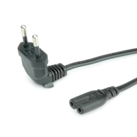 ROLINE Euro Power Cable, 2-pin, angled, black, 1.8 m