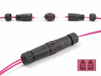 Delock Optical Fiber Cable Connector LC Duplex female to LC Duplex female OM4 waterproof