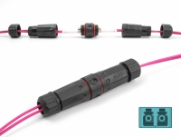 Delock Optical Fiber Cable Connector LC Duplex female to LC Duplex female OM3 waterproof