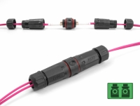 Delock Optical Fiber Cable Connector LC Duplex female to LC Duplex female APC waterproof
