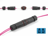 Delock Optical Fiber Cable Connector LC Duplex female to LC Duplex female UPC waterproof