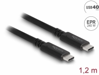 Delock USB4™ 40 Gbps Coaxial Cable 1.2 m USB PD 3.1 Extended Power Range 240 W