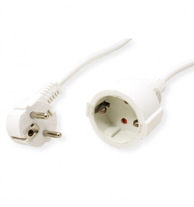 VALUE Extension Cable with 3P. German connectors, AC 230V, white, 5.0 m