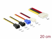 Delock Cable Power supply Molex 4 pin male > 4 x 2 pin fan (12 V / 7 V / 5 V) 20 cm