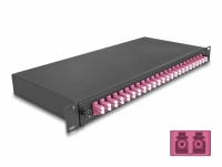 Delock 19″ Optical Fiber Splice Box 24 x LC Duplex OM4 1U complete assembled ready for splicing