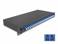 Delock 19″ Optical Fiber Splice Box 24 x LC Duplex OS2 1U complete assembled ready for splicing