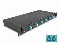 Delock 19″ Optical Fiber Splice Box 6 x LC Duplex OM3 1U complete assembled ready for splicing