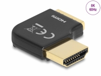 Delock HDMI Adapter male to female 90° right angled 8K 60 Hz metal