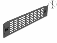Delock 19″ Network Cabinet Panel with ventilation slots tool free 2U black