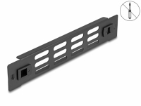Delock 10″ Network Cabinet Panel with ventilation slots tool free 1U black