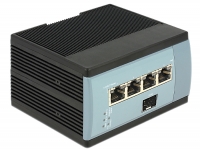 Delock Gigabit Ethernet Switch 4 Port PoE + 1 SFP DIN-rail mounting