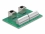 Delock RJ45 2 x female to 2 x Terminal Block with push-button for DIN rail angled
