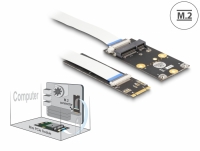 Delock Converter M.2 Key B+M male to 1 x Mini PCIe Slot half size / full size with flexible cable