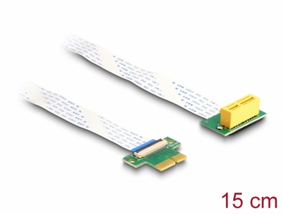 Delock Riser Card PCI Express x1 male to x1 slot 90° angled with FPC cable 15 cm