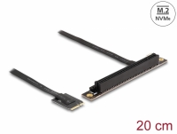 Delock M.2 Key A+E to PCIe x16 NVMe Adapter angled with 20 cm cable