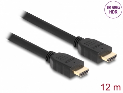 Delock High Speed HDMI Cable 48 Gbps 8K 60 Hz black 12 m