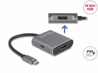 Delock USB Type-C™ Splitter (DP Alt Mode) to 1 x HDMI + 1 x DisplayPort MST with USB Type-C™ PD