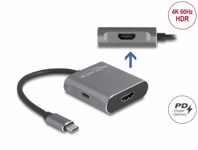 Delock USB Type-C™ Splitter (DP Alt Mode) to 2 x HDMI MST with USB Type-C™ PD