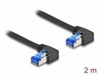 Delock RJ45 Network Cable Cat.6A S/FTP right angled 2 m black