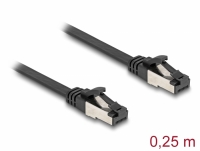 Delock RJ45 Flat Patch Cable plug to plug Cat.8.1 flexible 0.25 m black