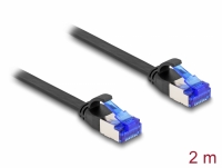 Delock RJ45 Flat Patch Cable plug to plug Cat.6A flexible 2 m black