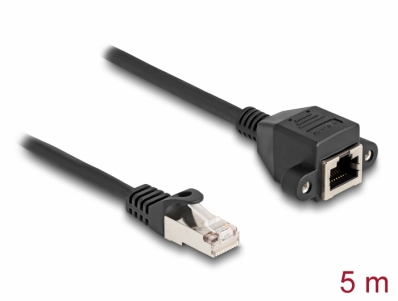 Delock RJ50 Extension Cable male to female S/FTP 5 m black