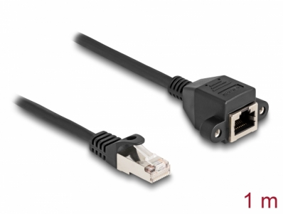 Delock RJ50 Extension Cable male to female S/FTP 1 m black