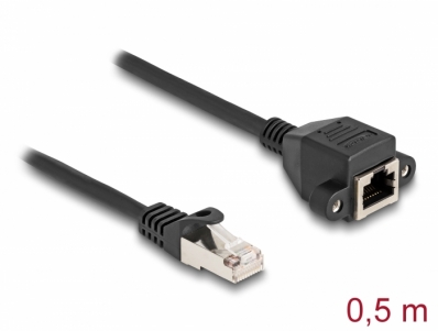 Delock RJ50 Extension Cable male to female S/FTP 0,5 m black