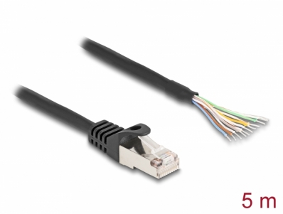 Delock Cable RJ50 male to open wire ends S/FTP 5 m black