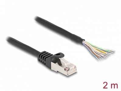 Delock Cable RJ50 male to open wire ends S/FTP 2 m black